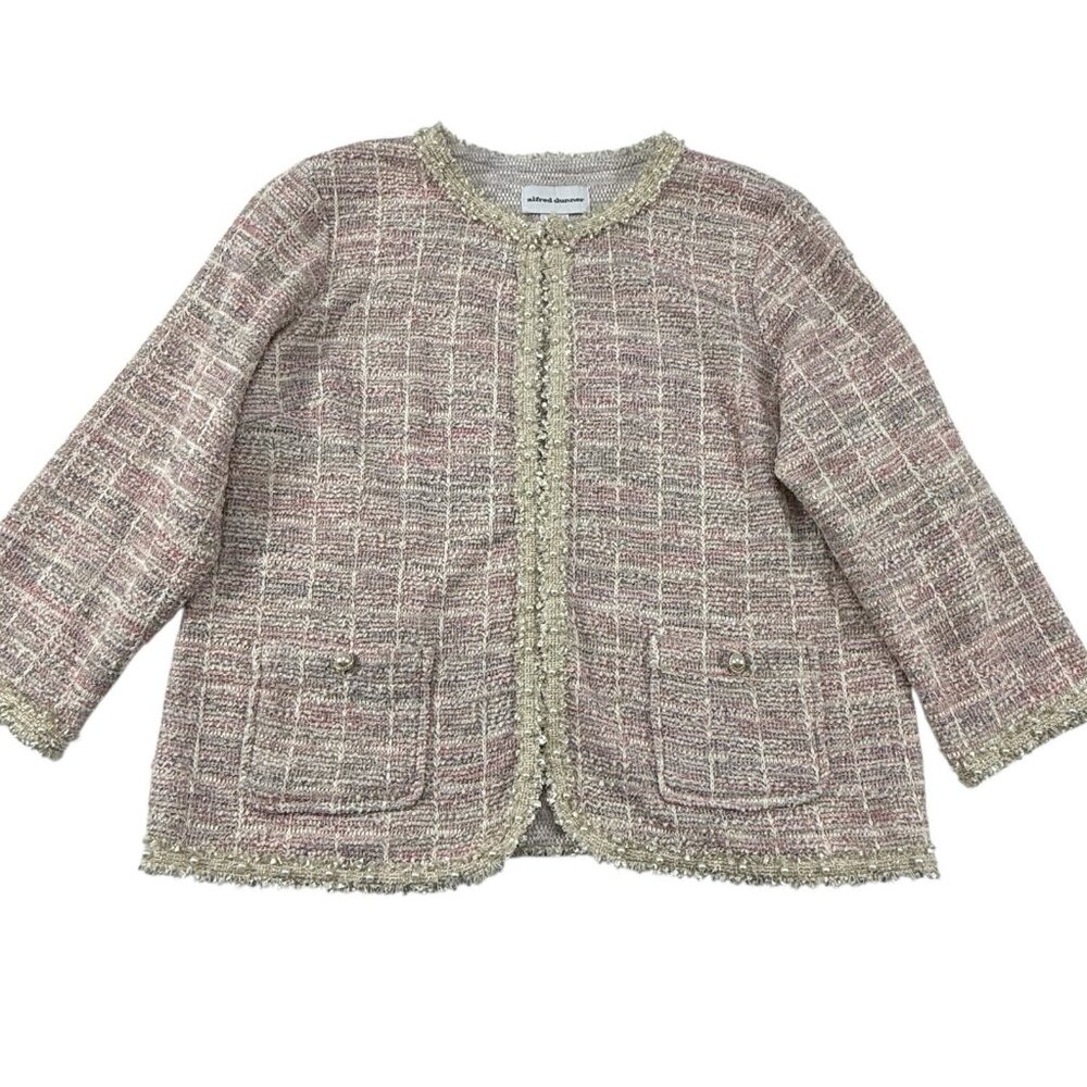 Pink Tweed lady jacket blazer Womens Sz S Old‎ Money Preppy Elle Woods academia